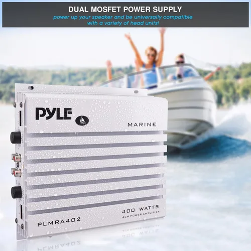 Vista 7 de Pyle Altavoces de torre de wakeboard marinos impermeables – 6.5 pulgadas – 1 par – PLMRW65 (blanco) & Amplificador marino Hydra – Amplificador