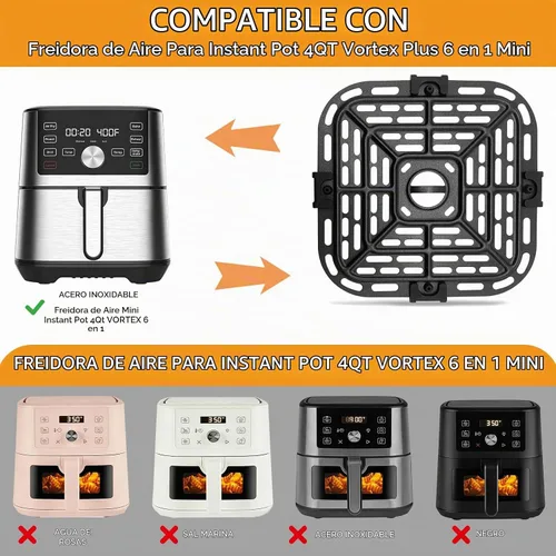 Vista 2 de GWY Piezas de repuesto para freidora de aire para Instant Pot Vortex Plus 6 en 1, horno freidora de aire de 4 cuartos de galón, placa de parrilla