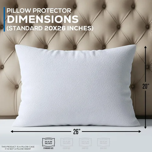 Vista 2 de Utopia Bedding Juego de 4 protectores de almohada impermeables con cremallera tamaño estándar, fundas de almohada de rizo, fundas de almohada a