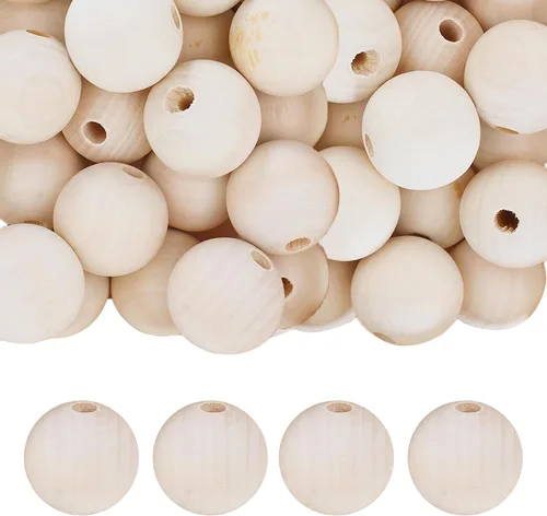 Vista 70 de Mandala Crafts - 2000 cuentas de madera redondas pequeñas de 6 mm para manualidades, suministros de macramé - cuentas de madera natural negra sin