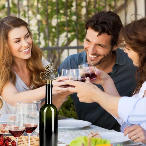 Vista 5 de LKKCHER Tapón de Botella de Vino en Forma de Bicicleta, Lindos Regalos de Vino para Hombres Mujeres, Regalos Vintage de Bicicleta y Ciclismo