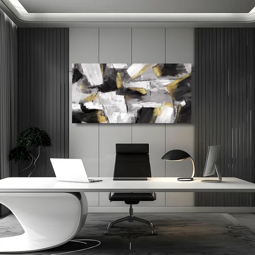 Vista 5 de SOUGUAN Cuadros de Arte en Blanco y Negro Abstractos Colgantes de Pared Decoración Obra de Arte Moderna 20"X40" Decoraciones de Pared