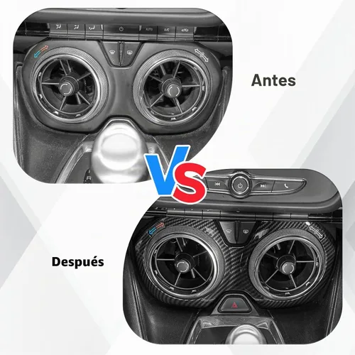 Vista 2 de Cubierta de ventilación de salida de aire de fibra de carbono, accesorios interiores compatibles con Chevrolet Chevy Camaro 2016-2026