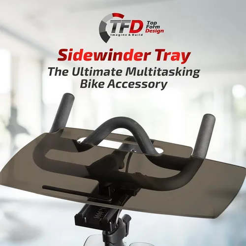 Vista 3 de TFD Sidewinder Bandeja (negro) Compatible con bicicleta Peloton (solo original), fabricada en Estados Unidos Bandeja de escritorio para laptop