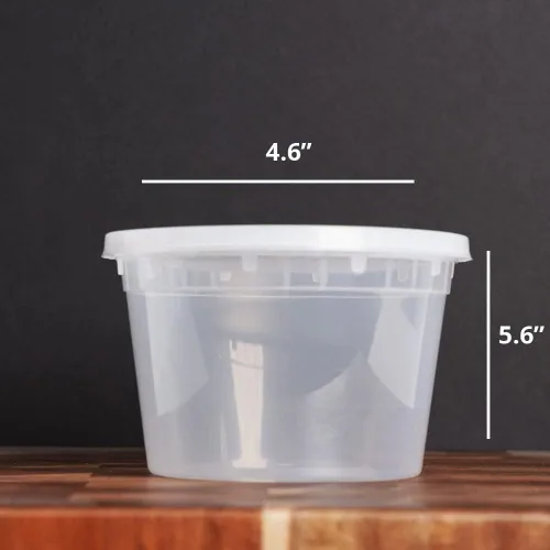 Vista 5 de TIYA Contenedores de alimentos – Paquete de 240 unidades con tapas de 16 onzas, recipientes de plástico para almacenamiento de alimentos, vasos 16oz