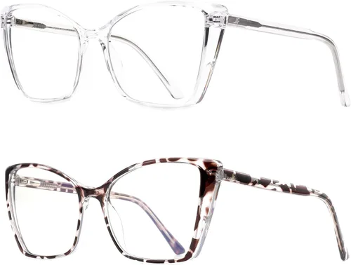 Vista 23 de Gafas de Bloqueo de Luz Azul para Mujeres, de Gran Tamaño con Estilo Ojo de Gato para Computadora y Videojuegos Antirreflejos y Anti-UV RF6204 Verde