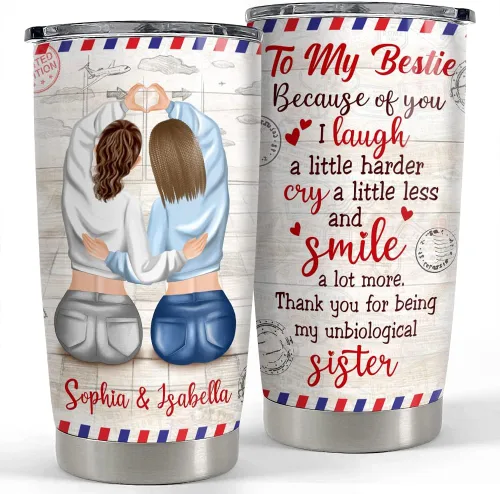 Vista 22 de SANDJEST Vaso personalizado de abeja con girasol de miel de 20oz 30oz con tapa, regalo para mujeres, niñas, hija, hermana, amantes de los animales