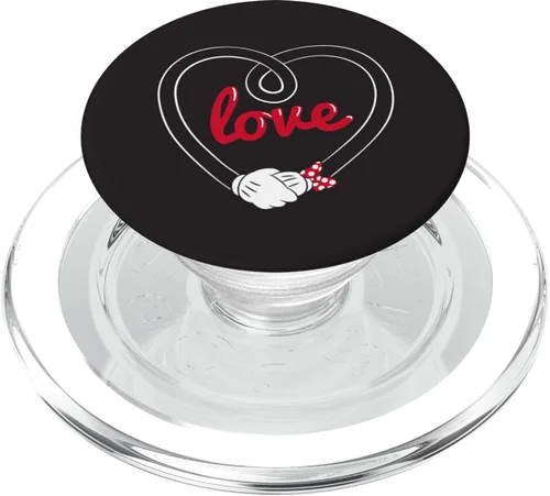 Vista 8 de Disney Mickey and Minnie Mouse Love Holding Hands - PopSockets Grip and Stand for Phones and Tablets, Negro