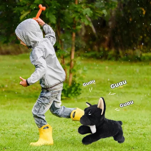 Vista 9 de SuzziPals Animales de peluche de perro negro calentables y refrigerables, lindos peluches de almohadilla térmica para microondas para calmar