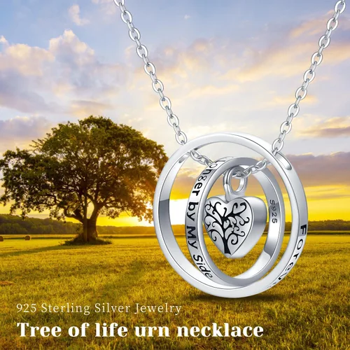 Vista 7 de JUSTKIDSTOY Cremation Jewelry - Collar de plata de ley 925 con diseño de girasol, rosa y pata para cenizas, recuerdos conmemorativos para mujeres