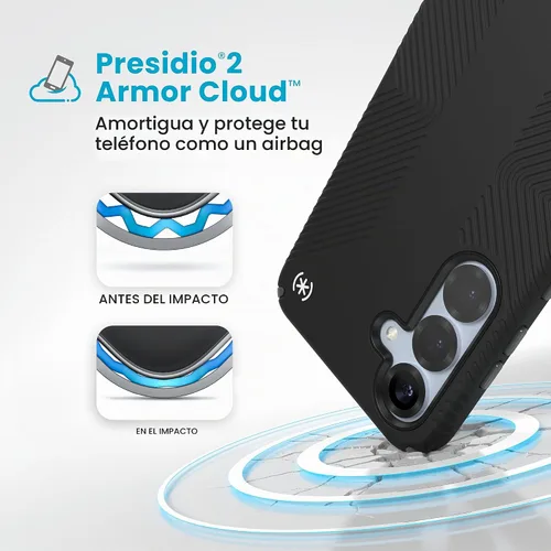 Vista 5 de Speck Funda para Samsung Galaxy S25 Plus, protección contra caídas de 13 pies, agarre antideslizante, funda para Samsung S25 Plus, bisel elevado