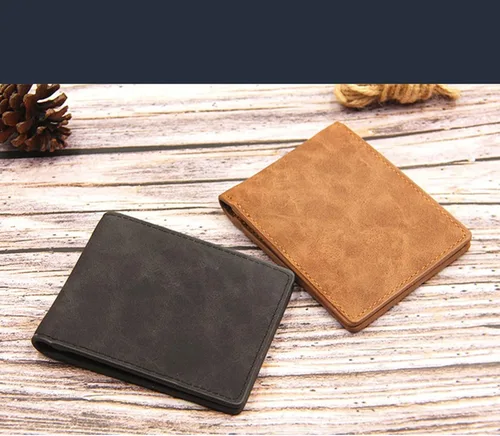Vista 6 de TAUFE Men's Wallets, Men's Wallet Luxury Leather Solid Slim Small Wallets Men Leather Short Credit Card Holders Coin Purse Business Purses Male