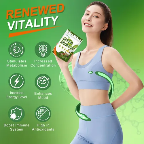 Vista 4 de Matcha de hongos de 7.05 oz, mezcla súper premium, polvo de hongos matcha con MCT, Reishi y melena de león para fortalecer el sistema inmunológico