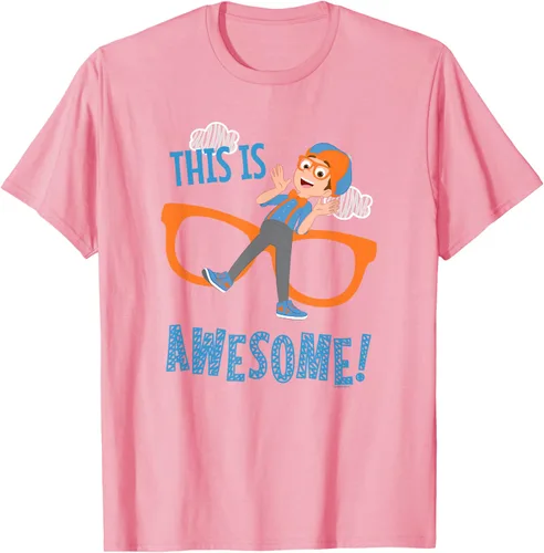 Vista 27 de Blippi This is Awesome Glasses - Camiseta talla S Azul Pastel
