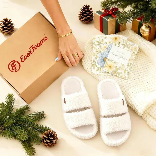 Vista 7 de EverFoams - Pantuflas de punta abierta para mujer, suaves y cómodas, de espuma viscoelástica, para interiores