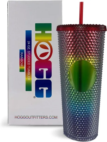 Vista 10 de Hogg Vaso Tachonado de 12 onzas con Tapa y Pajita - Negro, Vaso Reutilizable para Café Helado, Vaso Brillante para Mujeres, Taza de Diamantes