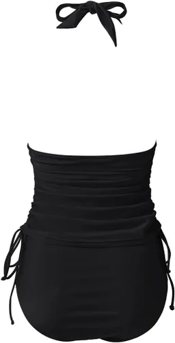Vista 4 de SUUKSESS - Traje de baño de dos piezas tipo tankini para mujer, sexy, efecto adelgazante, con control de abdomen