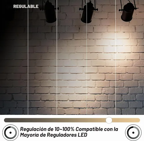 Vista 4 de ALIDE Bombillas LED GU10 regulables que reemplazan 50 W halógenas, 4000 K blanco natural