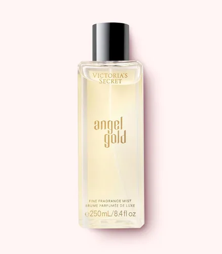 Vista 2 de Victoria's Secret Angel Gold fragancia en aerosol, notas de bergamota chispeante, gardenia y almizcle, spray corporal para mujeres (8.4 oz)