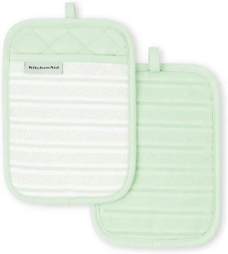Vista 9 de KitchenAid Albany - Juego de 2 soportes para ollas, terciopelo azul, 7 x 10 pulgadas