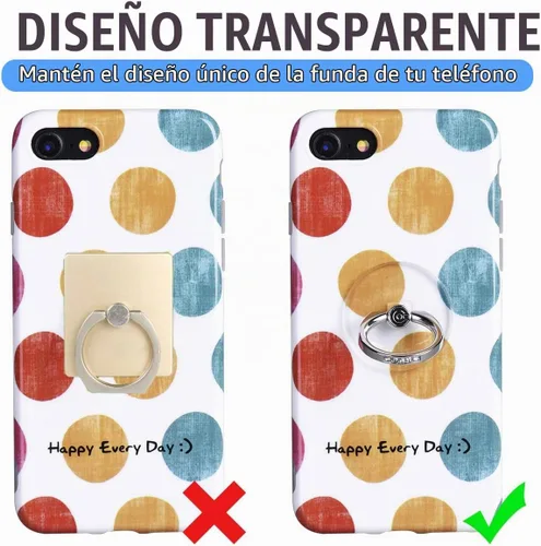 Vista 3 de Soporte Transparente para Anillo de Teléfono con Agarre - EI Sonador Soporte Transparente para Anillo de Teléfono Celular con Agarre para Dedos