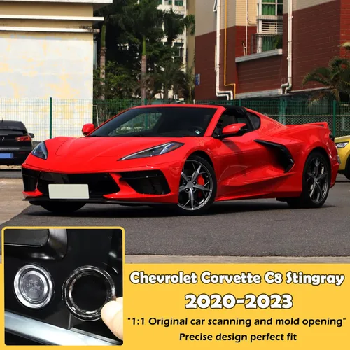 Vista 6 de Cubierta decorativa para el botón de arranque del motor del interior del automóvil compatible con Chevrolet Corvette C8 Stingray 2020-2023, cubierta