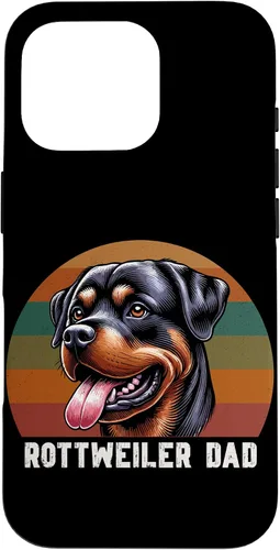 Vista 20 de Rottweiler Dad Rottie Father Dog Parent Father's Day Retro Case for iPhone 16