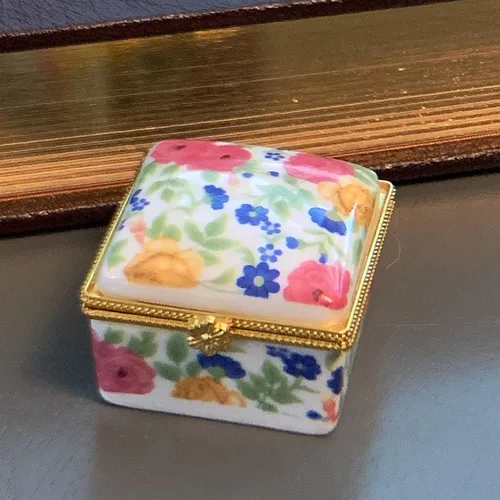 Vista 2 de Evenchae Caja de porcelana en miniatura Joyería, baratijas, recuerdos, recuerdos Listo para regalo con bolsa de terciopelo con cordón