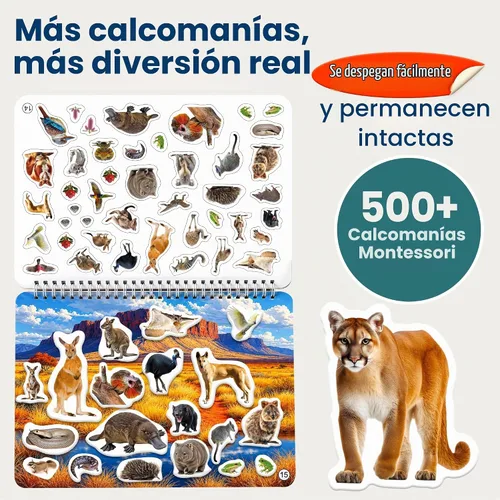 Vista 2 de Libro de calcomanías para niños de 3 a 5 años, libro de actividades