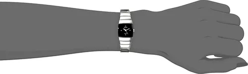 Vista 2 de Rado Reloj Sinatra con esfera negra R13780702 para mujer, PlataNegro, Movimiento de cuarzo