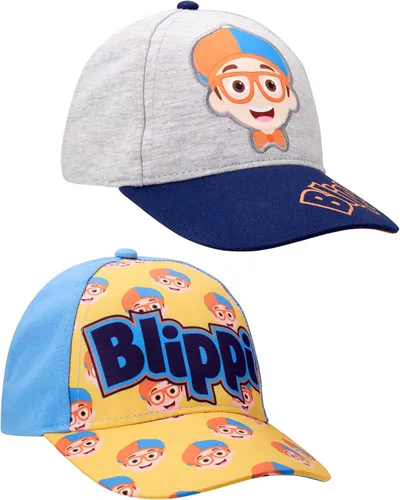 Vista 3 de Blippi Gorra de béisbol para niños pequeños paquete de 2 gorras de ala curvada