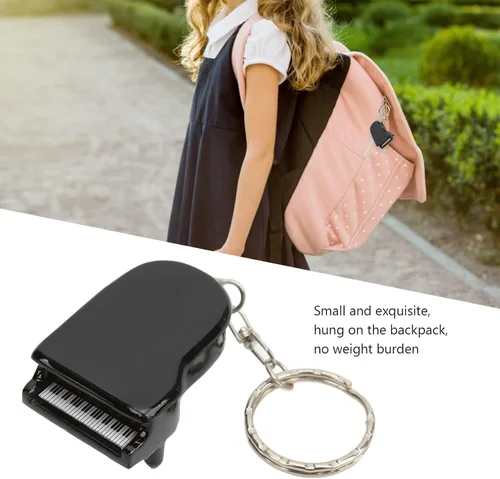 Vista 8 de TOPINCN Aspecto lindo pequeño exquisito mini piano notas musicales coche llavero bolsa colgantes, llavero de piano chaveiro piano, Predeterminado