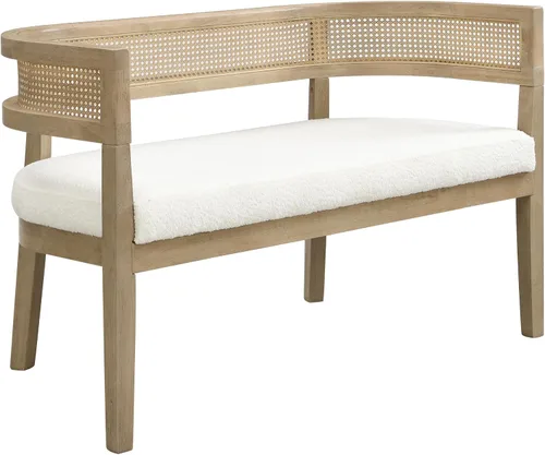 Vista 9 de Christopher Knight Home Xiza Modern Boucle - Sofá biplaza tapizado con marco de madera de caucho, cómodo sofá de 2 plazas y respaldo de ratán, sofás