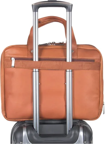 Vista 6 de Kenneth Cole REACTION "Out of the Bag" Manhattan - Bolso bandolera de cuero colombiano para laptop de 15.6" para viajes y negocios