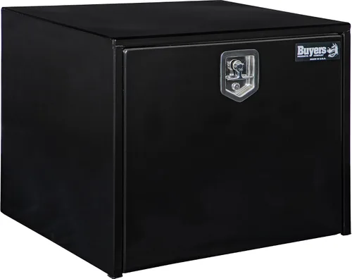 Vista 23 de Buyers Products 1703349 - Caja de acero negro para debajo de la carrocería con pestillo de mango en T, 14 x 12 x 18 pulgadas, caja de herramientas