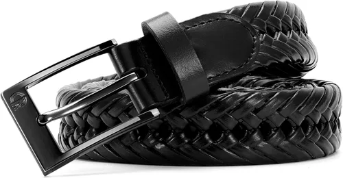 Vista 7 de CHAOREN Cinturones trenzados de cuero para hombre, cinturón de cuero tejido casual de 1 18 pulgadas para pantalones de vestir