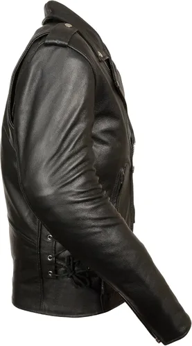 Vista 3 de Inc -Chaqueta clásica estilo policía con encaje lateral M/C para hombre-NEGRO-LG, Negro
