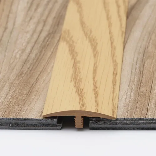 Vista 5 de KADEUX Transición de suelo cortable, umbral en forma de T, transición de madera a azulejo, tiras de conexión de espacio para pisos, ribete de PVC