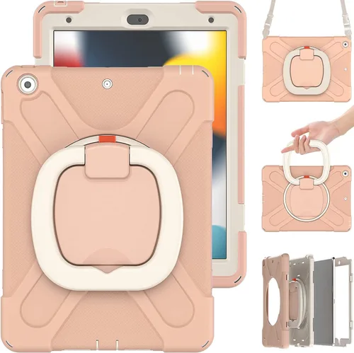 Vista 13 de Funda para iPad Air de 3ª generación – Funda resistente para niños con soporte giratorio, soporte para lápices y correa de transporte para iPad