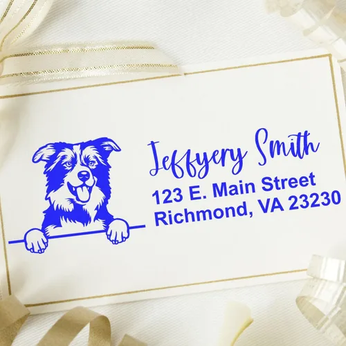 Vista 92 de American Bulldog Stamp Duo, Custom Return Address for Dog Lovers, Personalized Mail Mark for Letters and Cards