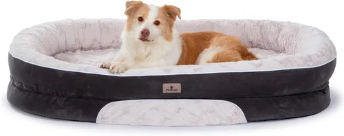 Vista 25 de Cama Sofá Ortopédica para Perros de Tamaño Grande con Soporte de Espuma de Huevo, Cojines Reforzados de Cuatro Lados, Tela Suave Resistente al