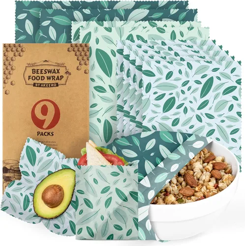 Vista 17 de Akeeko Envolturas reutilizables de cera de abejas – Surtido de 9 paquetes, reutilizables, sin plástico, almacenamiento de alimentos 4 pequeños, 3
