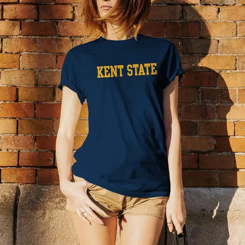 Vista 5 de Kent State Golden Flashes Basic Block, Team Color T Shirt, College, University