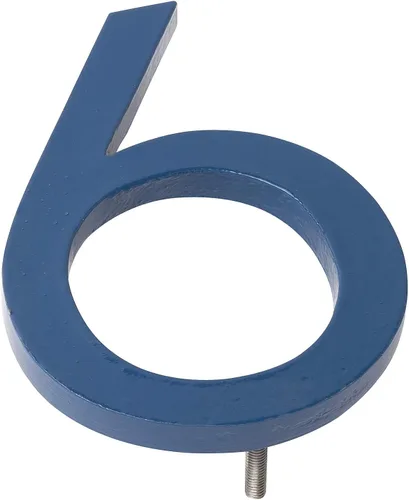 Vista 9 de Montague Metal Products MHN-10-F-SB1-3 Números flotantes modernos de aluminio cepillado sólido, 10 pulgadas, azul marino recubierto de polvo