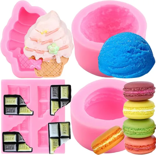 Vista 11 de ZiXiang Moldes de silicona para conos de helado, molde de dona, molde de caramelo para decoración de pasteles, decoración de cupcakes, polimero