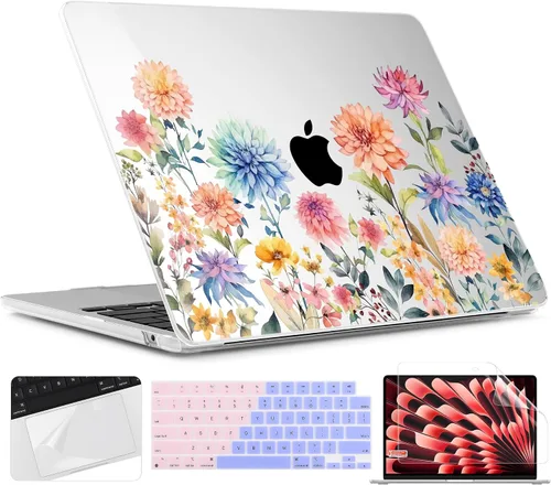 Vista 16 de TWOLSKOO Funda para MacBook Air de 15 pulgadas 2025 2024 2023 Release M4 A3241 M3 A3114 M2 A2941, carcasa rígida de plástico, protector de pantalla