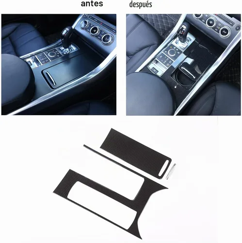 Vista 5 de ABS estilo fibra de carbono plástico consola central panel cubierta marco 3 piezas para Land Rover Range Rover Sport 2014-2017 mano izquierda