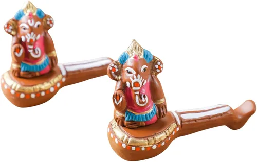 Vista 9 de Desi Favors Ídolo de Ganesha chapado en latón, mini figura de Lord Ganesha hindú de oro natural para tablero de instrumentos del automóvil