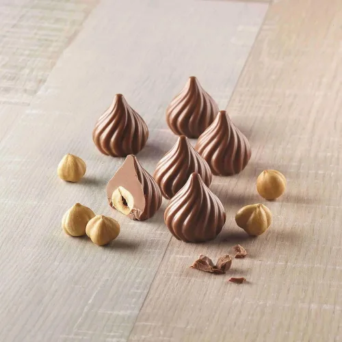 Vista 2 de Silikomart 3D-Pralinenform Flamme, molde de silicona de 15 formas Choco Flame, 0.3 fl oz x 15, marrón