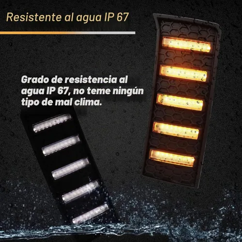 Vista 4 de Switchback - Lámpara LED antiniebla frontal blanca/ámbar de luz diurna, función de luz de señal de giro LED dinámica secuencial compatible